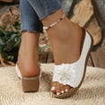 thumbnail image 5 of Flower Wedge Beach Slipper Sandals for Women 2025 Boho Casual Summer Women's Platform Walking Dress Slip on, 5 of 7