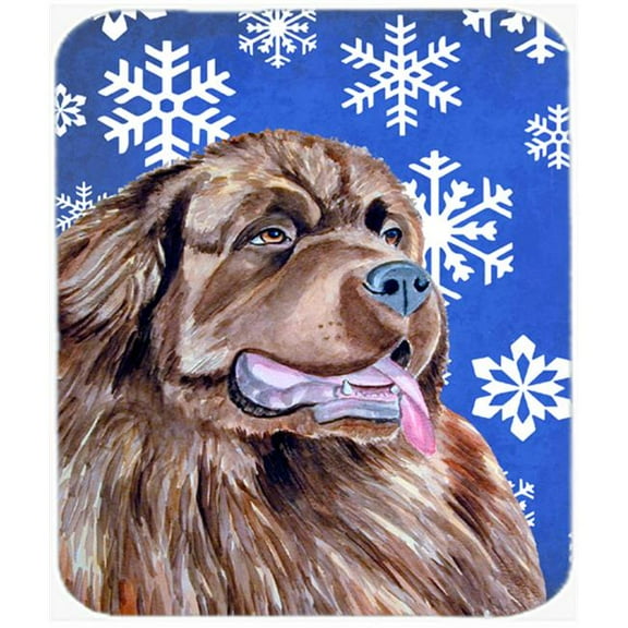 Carolines Treasures  Newfoundland Winter Snowflakes Holiday Mouse Pad - Hot Pad Or Trivet