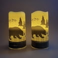 thumbnail image 2 of LumaBase Battery Operated LED Wax Candles with Soft White Lights, Wildlife - Set of 2, 2 of 6