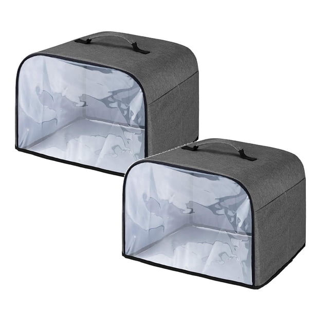 Oleegame 2PC Kids Snack Boxes For School Air Fryer Cover Dust Grill Front Clear Air Fryer Protective Cover With Side Storage Pockets Fryer Accessories Gray Gray