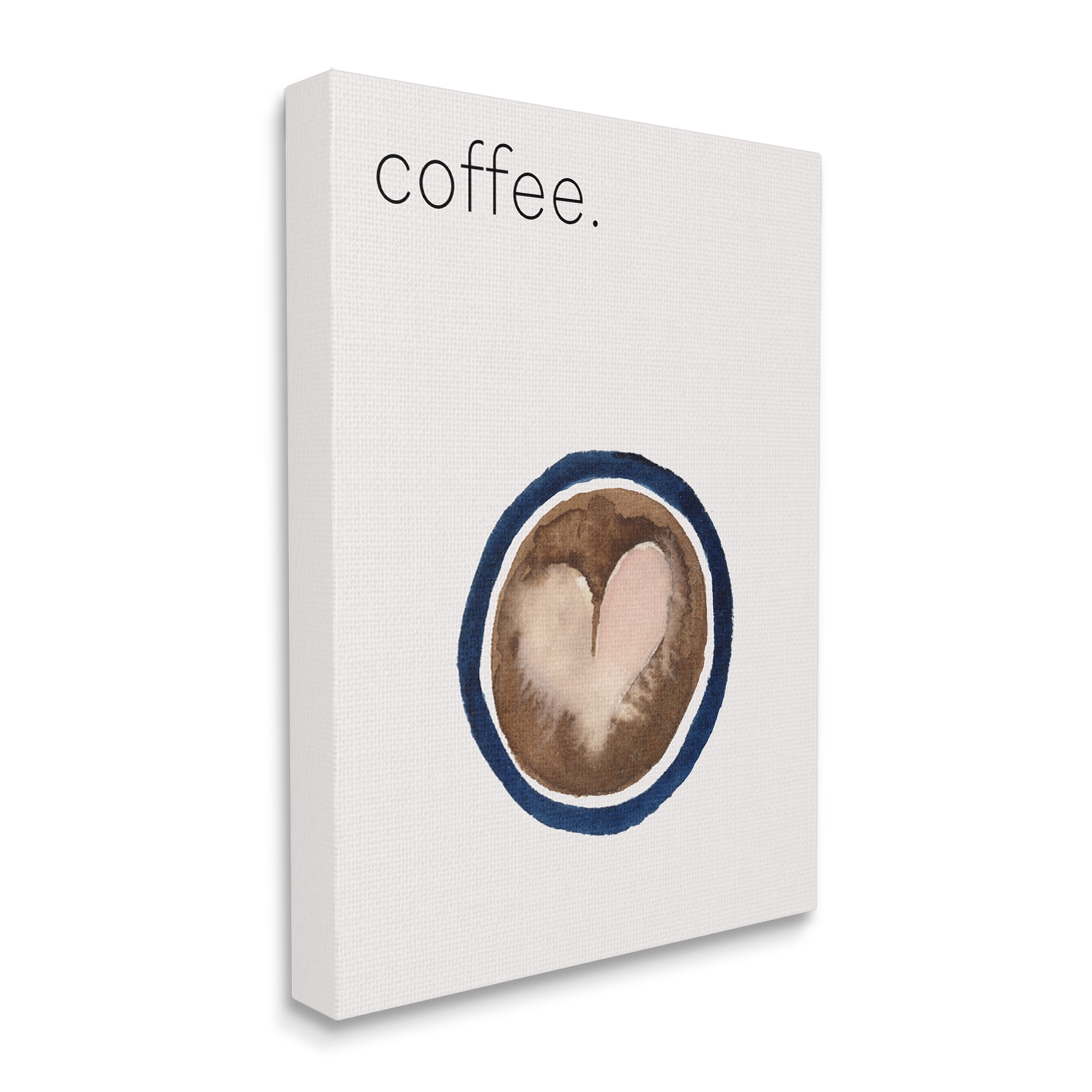Stupell Industries Coffee with Heart Shape Food & Beverage Painting Gallery Wrapped Canvas Art Print Wall Art, 24 x 30
