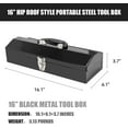 thumbnail image 6 of HPDMC Metal Tool Box Set of 2 - 16" Heavy Duty Steel Toolbox with Metal Latch - Portable Hip Roof Style Mechanic Tool Boxes for Car, Truck, Tractor & Home - Red, 6 of 11