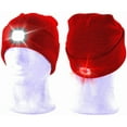 thumbnail image 2 of Sinhoon Unisex LED Beanie Hat with Light, Gifts for Men Women USB Rechargeable Winter Knit Lighted Headlight Headlamp Cap Flashlight Hat with 3 Brightness Levels Lighting and Flashing Alarm (Red), 2 of 7