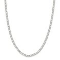 thumbnail image 1 of 925 Sterling Silver 4.5mm 8 Inch Half Round Wire Curb Chain Charm Bracelet, 1 of 5