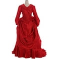 thumbnail image 2 of Women's Draula red dress Lady's Victorian Bustle Dress, 2 of 7