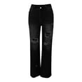 thumbnail image 4 of Endives Women's Jean Stylish Wide Leg Jeans With Holes, 4 of 8