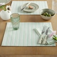 thumbnail image 4 of Martha Stewart Daisy Stripe Fabric Placemat Set 4-Pack, Green, 13"x17.5", 4 of 8