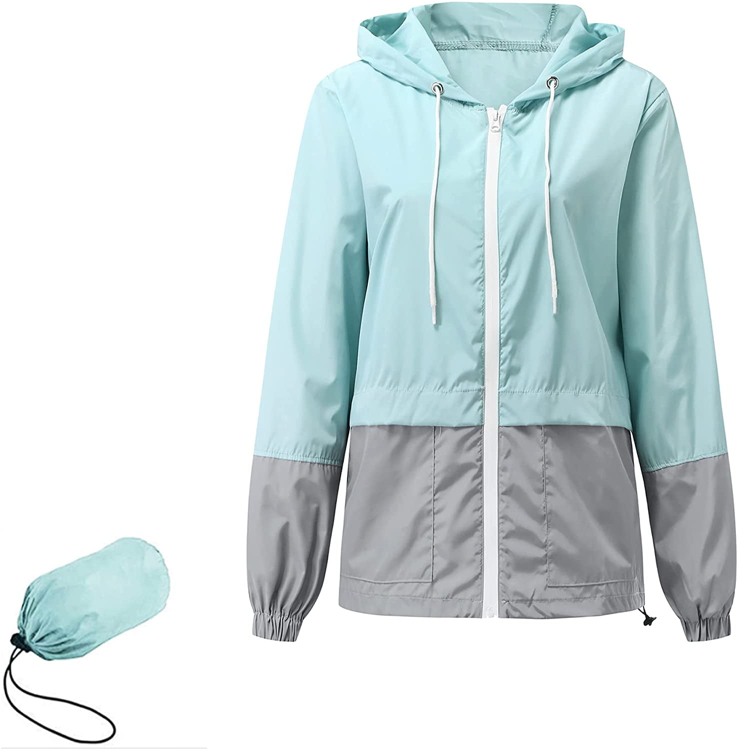 plus size packable rain jacket