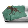 thumbnail image 3 of Moose Soft Flannel Fleece Throw Blanket, Moose with Antlers Illustration Deer Family Creature with Design, Cozy Plush for Indoor and Outdoor Use, 50" x 60", Sea Green Brown, by Ambesonne, 3 of 6