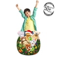 thumbnail image 3 of Vegetables Storage Toy Bag Chair, Simplistic Drawn Organic Healthy Food Pattern Carrot Pepper Potato Corn, Stuffed Animal Organizer Washable Bag, Large Size, Emerald Multicolor, by Ambesonne, 3 of 3