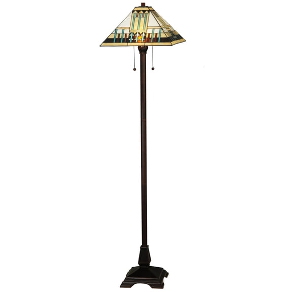Meyda Tiffany - 138129 - Two Light Floor Lamp - Prairie Peaks - Mahogany Bronze
