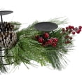 thumbnail image 4 of Northlight 32" Iced Mixed Pine, Berries and Pine Cones Christmas Pillar Candle Holder, 4 of 4