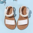 thumbnail image 4 of kpoplk Girls Strap Sandals Open Toe Outdoor Flats with Hook and Loop Kid Summer Shoes for Girls(White,13), 4 of 7