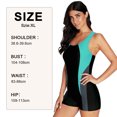 thumbnail image 2 of Traje de baño de una pieza con espalda cruzada para mujer, traje de baño atlético de cobertura completa, traje de baño para regazo, azul, 2 of 7