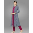 thumbnail image 3 of Janasya Women's Pink Crepe Digital Ethnic Printed Jacket Style Pant Set, 3 of 7