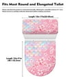 thumbnail image 7 of COEQINE Toilet Lid Dust Cover 2 Pcs Set Easy Installation Elastic Bottom Soft Toilet Cover Set for Bathroom Decor Accessories, Mermaid Scales Cherry Blossom, 7 of 7