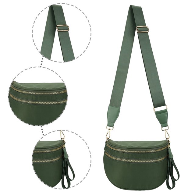 Bolso Bandolera Nailon Con Espacioso para Mujer () Verde