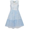 thumbnail image 1 of Girls Dress Blue Lace Tassel Hem Princess Party 6 Years, 1 of 8