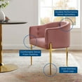thumbnail image 6 of Modway Savour Tufted Performance Velvet Accent Chair in Dusty Rose, 6 of 6