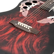 41 inch Full-Size Cutaway Acoustic-Electric Guitar Grape Voice Hole Spruce Top Round Back Sunset Red