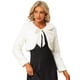 thumbnail image 1 of Disfraz de navidad Allegra K chaqueta recortada esponjosa con cuello de Peter Pan para mujer Blanco S, 1 of 4