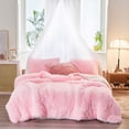 thumbnail image 4 of Juego de edredón Joyreap Plush Shaggy, talla doble, rosa, 4 of 7