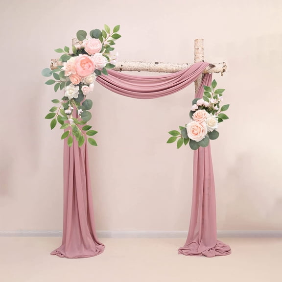 Wedding Arch Flowers, Artificial Dusty Roses Flowers Swag Welcome Sign for Home Table Centerpiece Wedding Party Holiday Garden Indoor Outdoor Decor