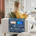 thumbnail image 2 of TV Remote Control Holder Couch Caddy, Non-slip Bedside Caddy Organizer with 5 Pockets for Key Glasses Phone Magazine Holders, 2 of 7