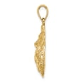 thumbnail image 2 of 14K Yellow Gold Textured and Polished Finish Oyster Shell Charm Pendant, 2 of 4