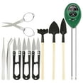 thumbnail image 4 of 9PCS Bonsai Tools Kit with 3-in-1 Moisture Sensor/Sunlight/Ph Tester for Garden Farm Lawn Plants Care Include Pruner Fold Scissors Mini Rake Wooden Shovels Stainless Steel Tweezers, 4 of 10