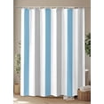 thumbnail image 4 of Striped Shower Curtain, Baby Blue Gray White Bathroom Decor Curtains Set with Hooks, Waterproof Fabric Home Accessories， Stall 36 X 78 Inch, 4 of 6