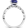 thumbnail image 2 of Sterling Silver Rhodium-Plated Created Sapphire And Diamond Ringsize 7 (Width 1.75 To 3) - Jbsp, 2 of 5