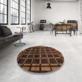 thumbnail image 4 of Ahgly Company Machine Washable Indoor Round Abstract Red Fox Red Area Rugs, 5' Round, 4 of 7