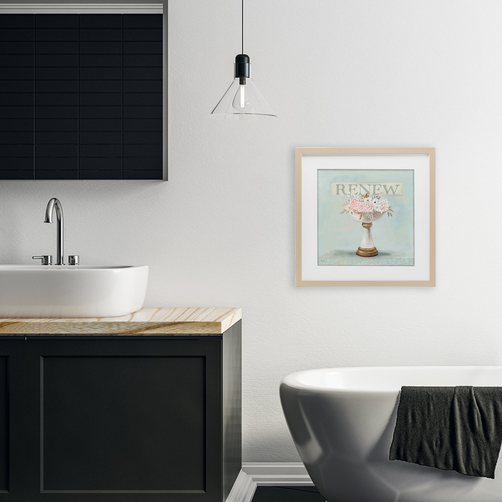 Stupell Industries Renew Floral Sink Birch Framed Print Under Glass, design by Mollie B.