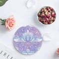 thumbnail image 4 of FMSHPON Mandala Lotus Set of 8 Round Coaster for Drinks, Absorbent Ceramic Stone Coasters Cup Mat with Cork Base for Home Kitchen Room Coffee Table Bar Decor, 4 of 6