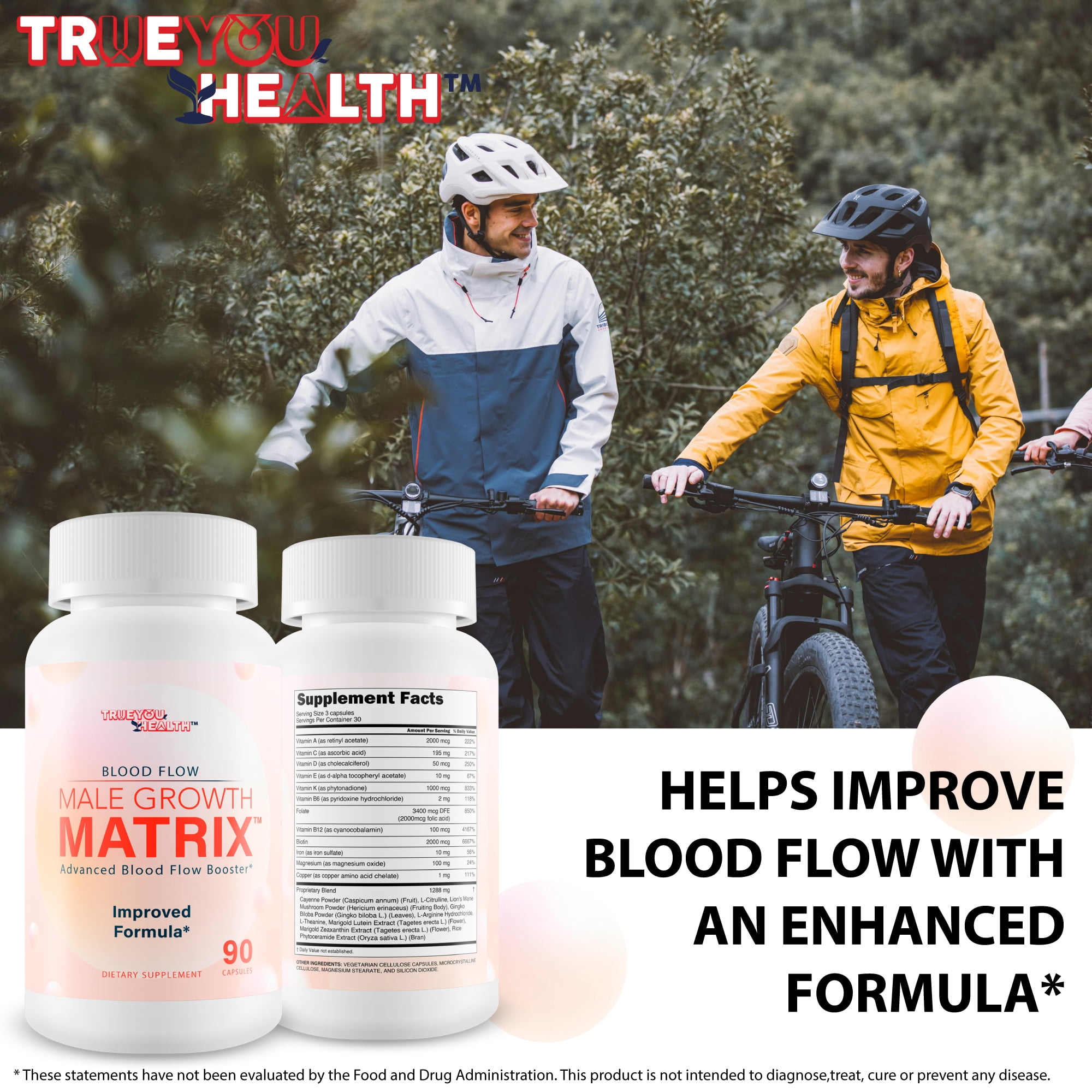 Male Growth Matrix Pro - Our Best Max Blood Flow Circulation Supplement for Men - Advanced Blood Flow Circulation Booster Supplement - Gingko Biloba Blood Flow Booster for Mens Growth Matrix for Men