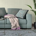 thumbnail image 4 of Amrita Sen Designs CAPL568FSDS-BL-20x20 20 x 20 in. Glory of Flowers Peacock Suede Blown & Closed Pillow - Grey, Orange & Black, 4 of 8