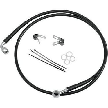 Drag Specialties 1741-3992 Extended Stainless Steel Front Brake Line Kit - Clear Coated - 72-1/2in. ( 8in.)