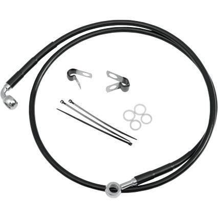 Drag Specialties 1741-3991 Extended Stainless Steel Front Brake Line Kit - Clear Coated - 70-1/2in. ( 6in.)