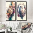 thumbnail image 1 of Designart "Adorable Owls Among Flowers II" Owl Framed Wall Art Set Of 2 - Multicolor Animals Framed Canvas Set For Living Room Decor, 1 of 6