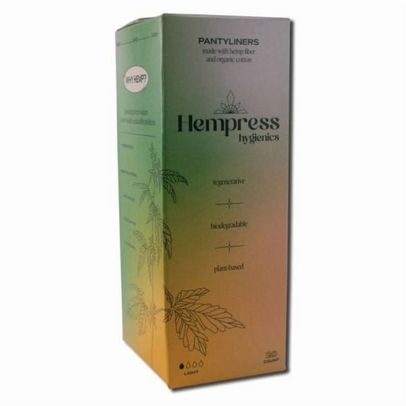 Hempress Hygienics Hemp Based Period and Personal Care Pantyliners, 20 Ea