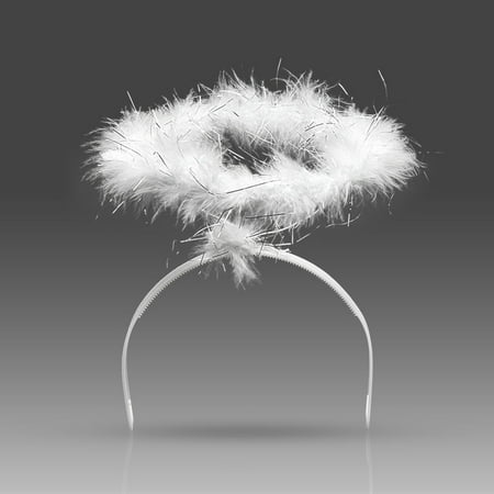 Dazone Angel Feather Halo Headwear Costume for Xmas Children Party Hallowwen Costume Decorations(White)