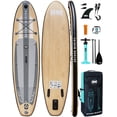 thumbnail image 1 of 10'6" Inflatable Stand Up Paddle Board for Adults, Non-Slip EVA, Camera Mount, Oak, 1 of 9
