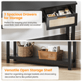 thumbnail image 6 of ELYKEN 51.2" W Rattan Console Table with 3 Drawers MDF, Black, 6 of 8