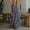 Gray, variant on Women's Cotton Halter Neck Sleeveless Maxi Dress Loose Fit Casual Summer Dress with Functional Pockets Purple XL(XL)
