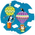 thumbnail image 2 of SAFAVIEH Carousel Kids Fun in Hot Air Balloon Area Rug, Blue/Green, 3' x 3' Round, 2 of 10