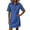 Blue, variant on Womens Shirt Dresses Short Sleeve Collared Button Placket Midi Dresses Casual Pullover Sports Skirt Dress Pink