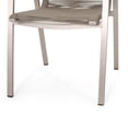 thumbnail image 6 of Croix Outdoor Modern Aluminum Dining Chair with Rope Seat, Set of 2, Silver and Taupe, 6 of 9
