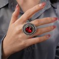 thumbnail image 3 of Bohemian Big Round Crystal Statement Ring for Women, 3 of 12