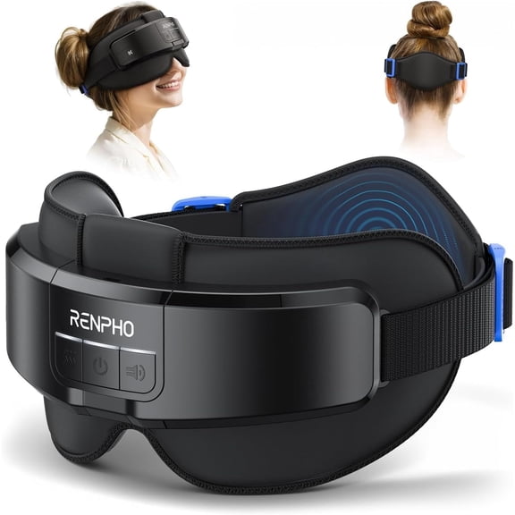 RENPHO Eyeris Masc Head & Eye Massager, FSA Eligible HSA, Fathers Day Gift for Dad Men, Headache Massager for Forehead, Occiput and Temple, Heated Face Mask, Massager Scalp Stress Relax
